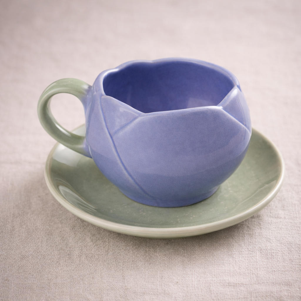 Lotus Shape Ceramic Coffee Mug