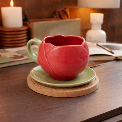 Lotus Shape Ceramic Coffee Mug