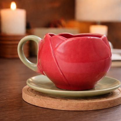 Lotus Shape Ceramic Coffee Mug