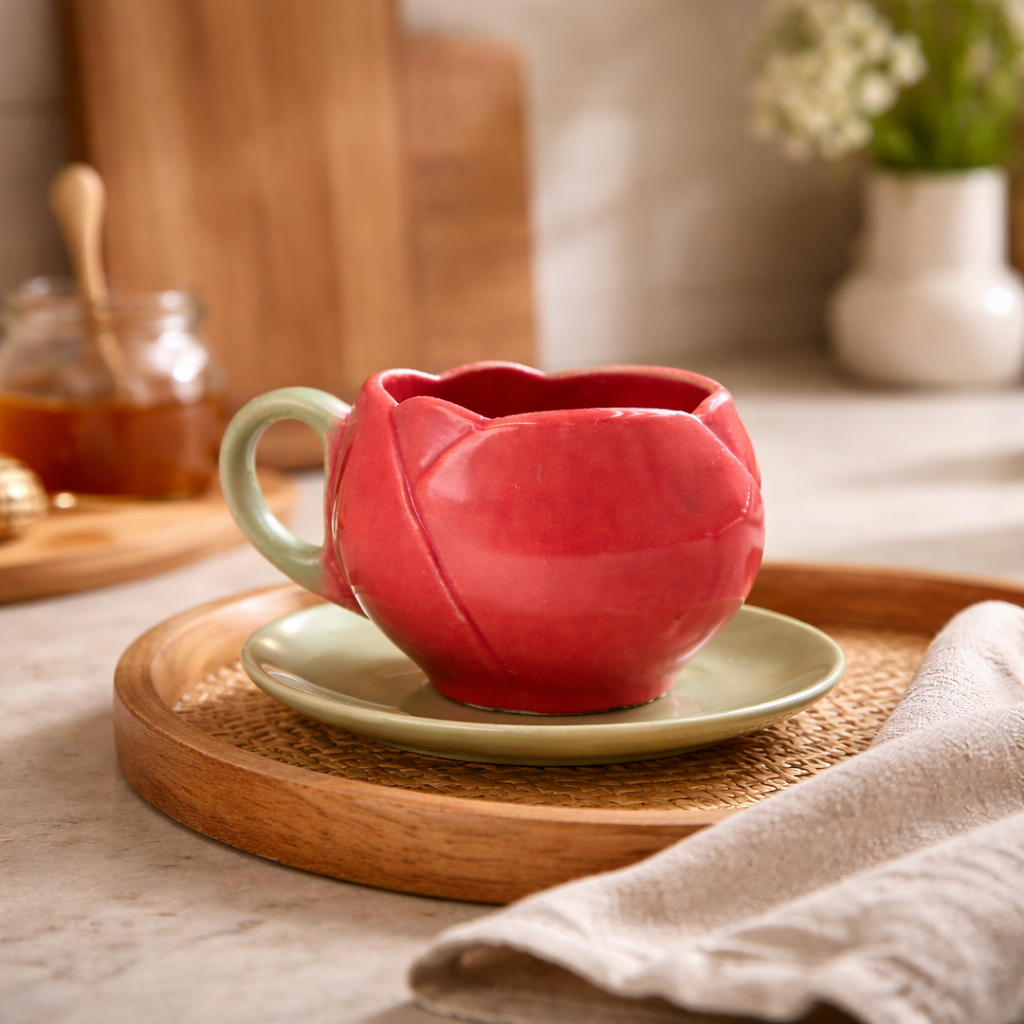 Lotus Shape Ceramic Coffee Mug