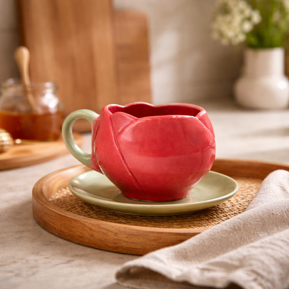 Lotus Shape Ceramic Coffee Mug
