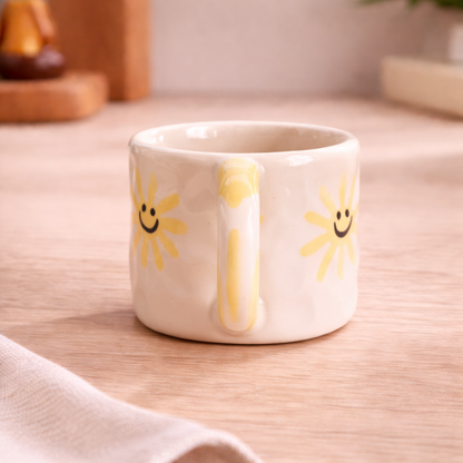 Cute Sun Print Ceramic Coffee Mug – Smiley Sunshine Design