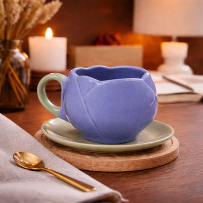 Lotus Shape Ceramic Coffee Mug