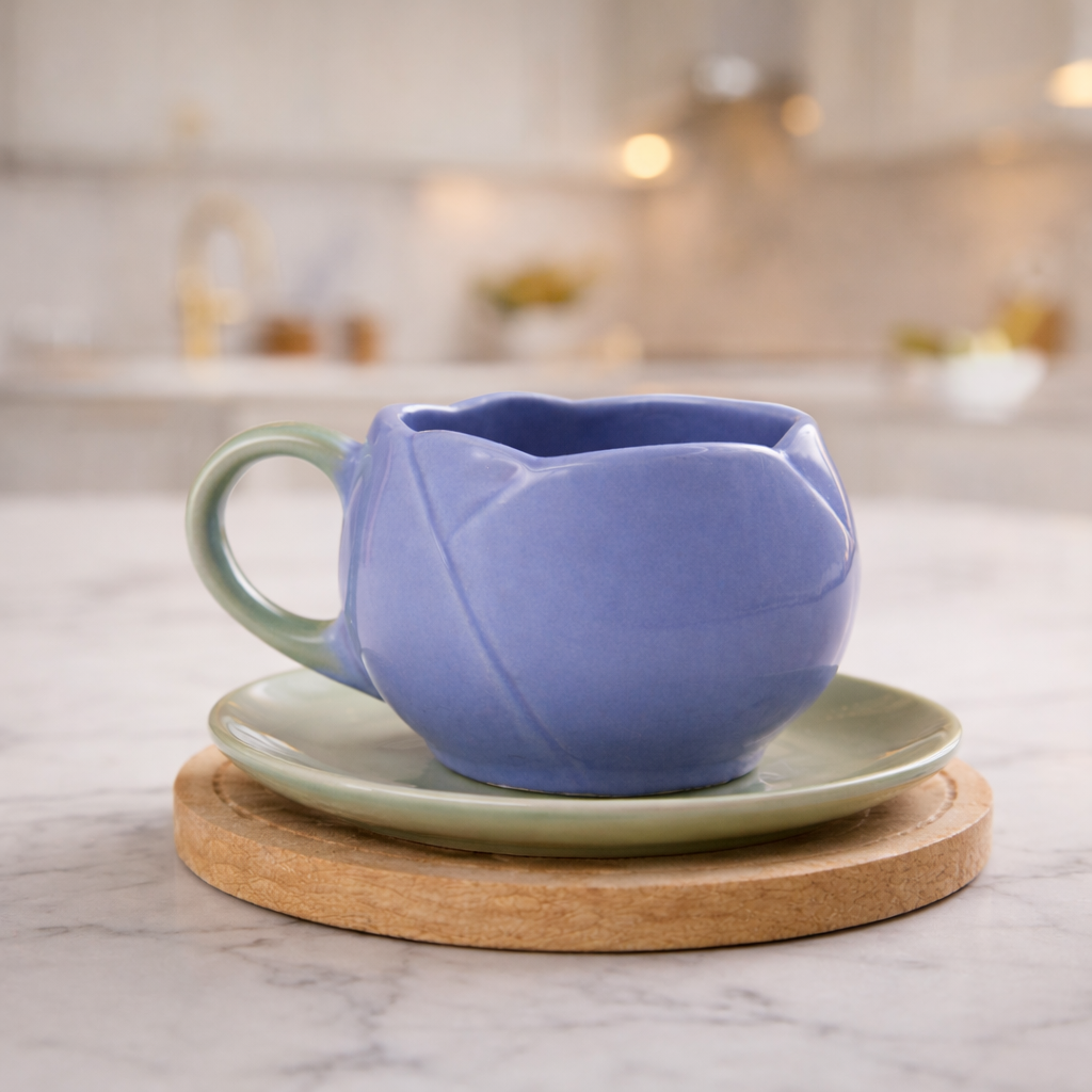Lotus Shape Ceramic Coffee Mug