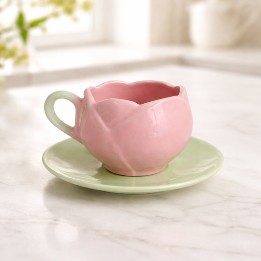 Lotus Shape Ceramic Coffee Mug
