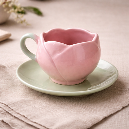 Lotus Shape Ceramic Coffee Mug