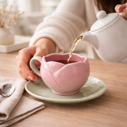 Lotus Shape Ceramic Coffee Mug