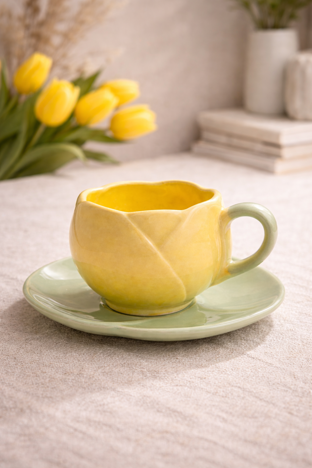 Lotus Shape Ceramic Coffee Mug