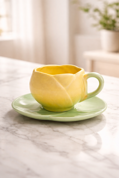 Lotus Shape Ceramic Coffee Mug