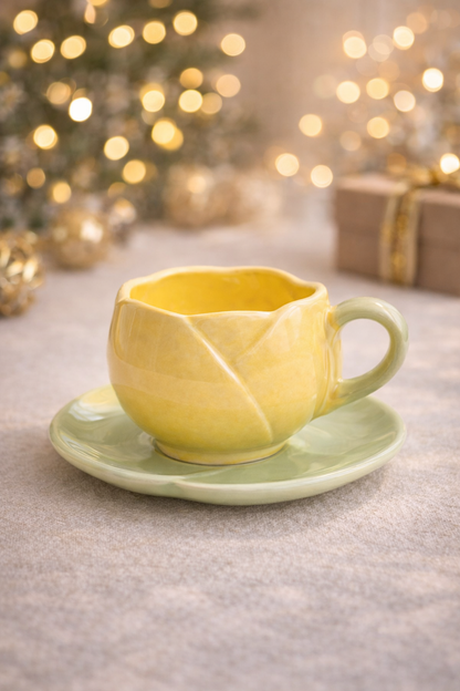 Lotus Shape Ceramic Coffee Mug